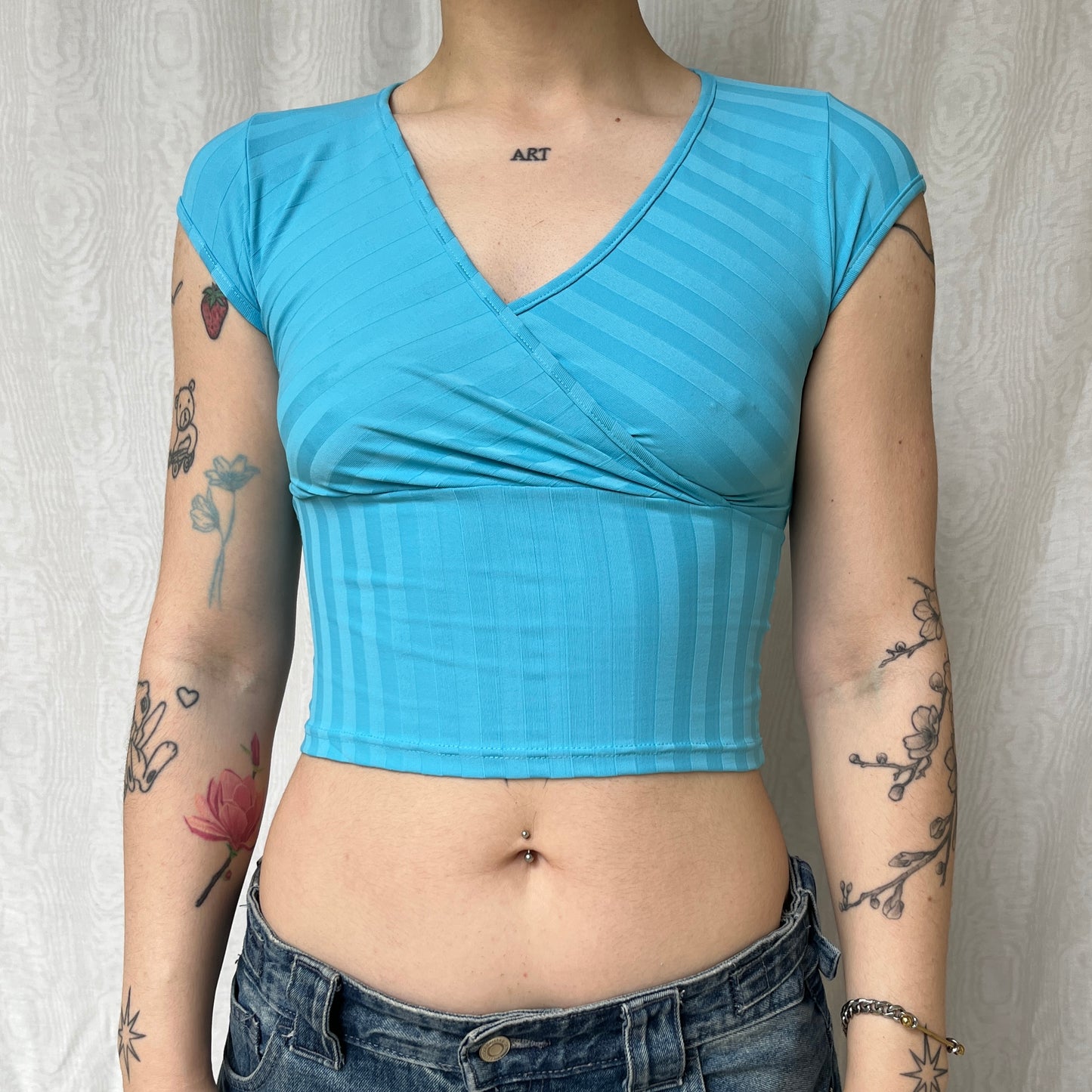 Vintage 00s Deadstock Eclectic Cropped Top (S)