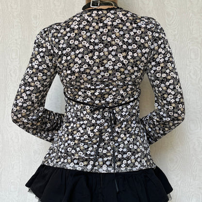 Vintage 00s Fairy Grunge Long Sleeve Babydoll Top (S)