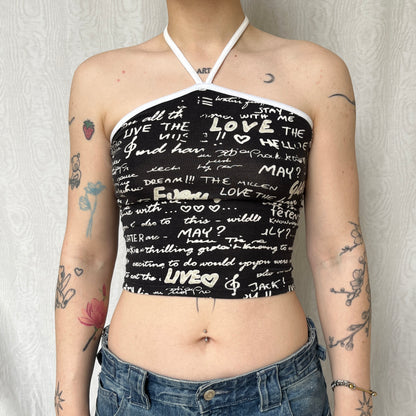 Vintage 00s Eclectic Grunge Halter Top (S)
