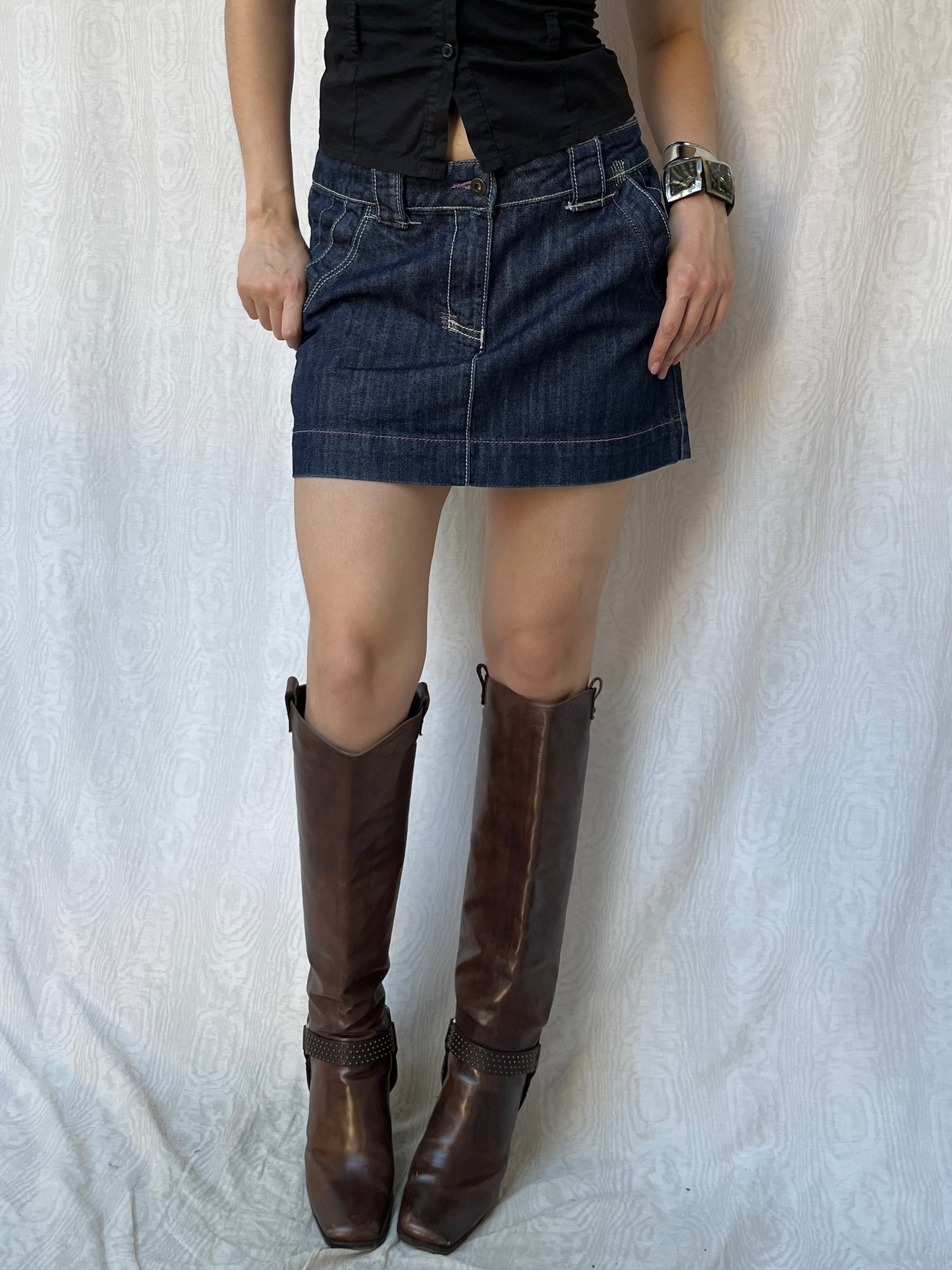 Vintage 00s Downtown Denim Mini Skirt (M)
