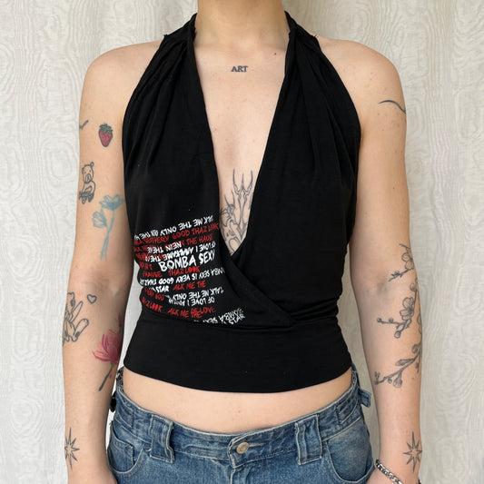 Vintage 00s Deadstock Clubwear Cowl Top (S)