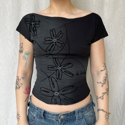 Vintage 00s Deadstock Eclectic Graphic Top (S)