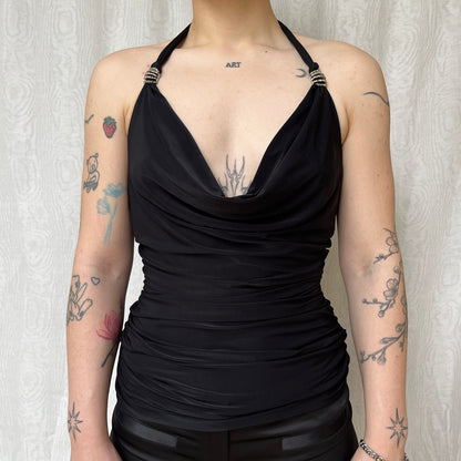 Vintage 00s Clubwear Cowl Top (S/M)