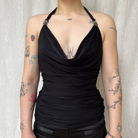Vintage 00s Clubwear Cowl Top (S/M)