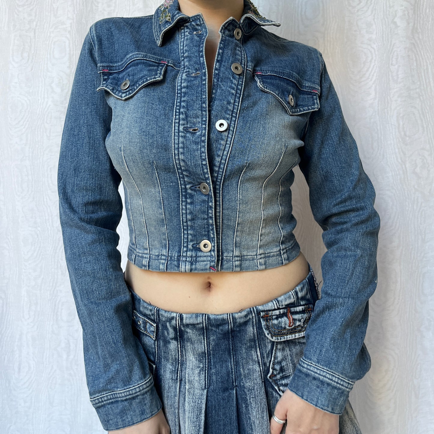 Vintage 00s Downtown Fitted Denim Jacket (S/M)