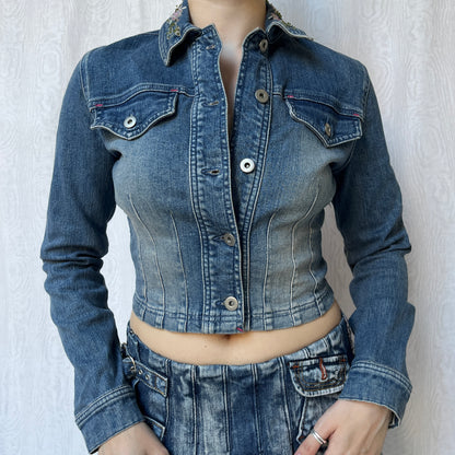Vintage 00s Downtown Fitted Denim Jacket (S/M)