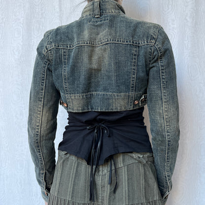 Vintage 00s Downtown Cropped Denim Jacket (XS)