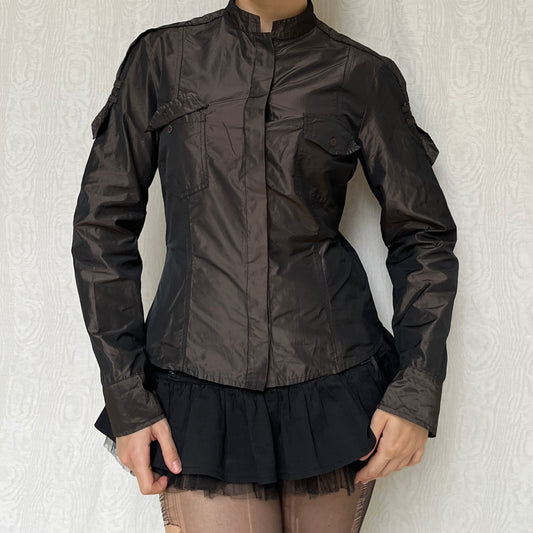 Vintage 00s Grunge Metallic Top / Jacket (M)