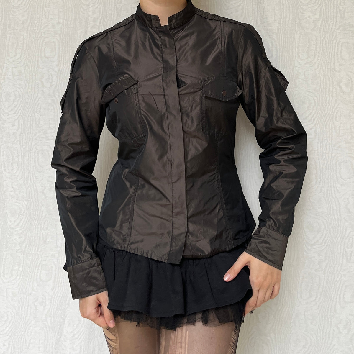 Vintage 00s Grunge Metallic Top / Jacket (M)