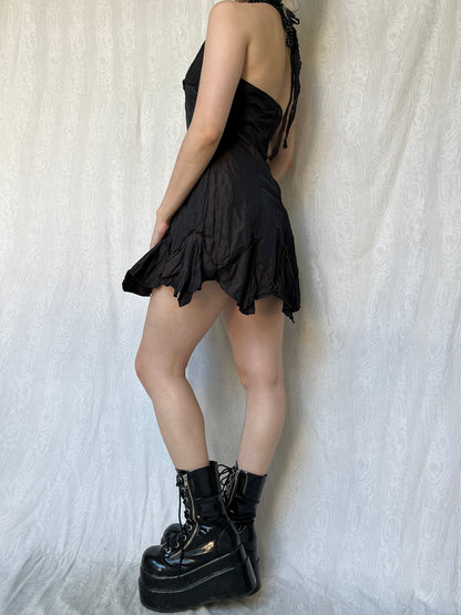 Vintage 00s Deadstock Witchy Grunge Prom Mini Dress (M)