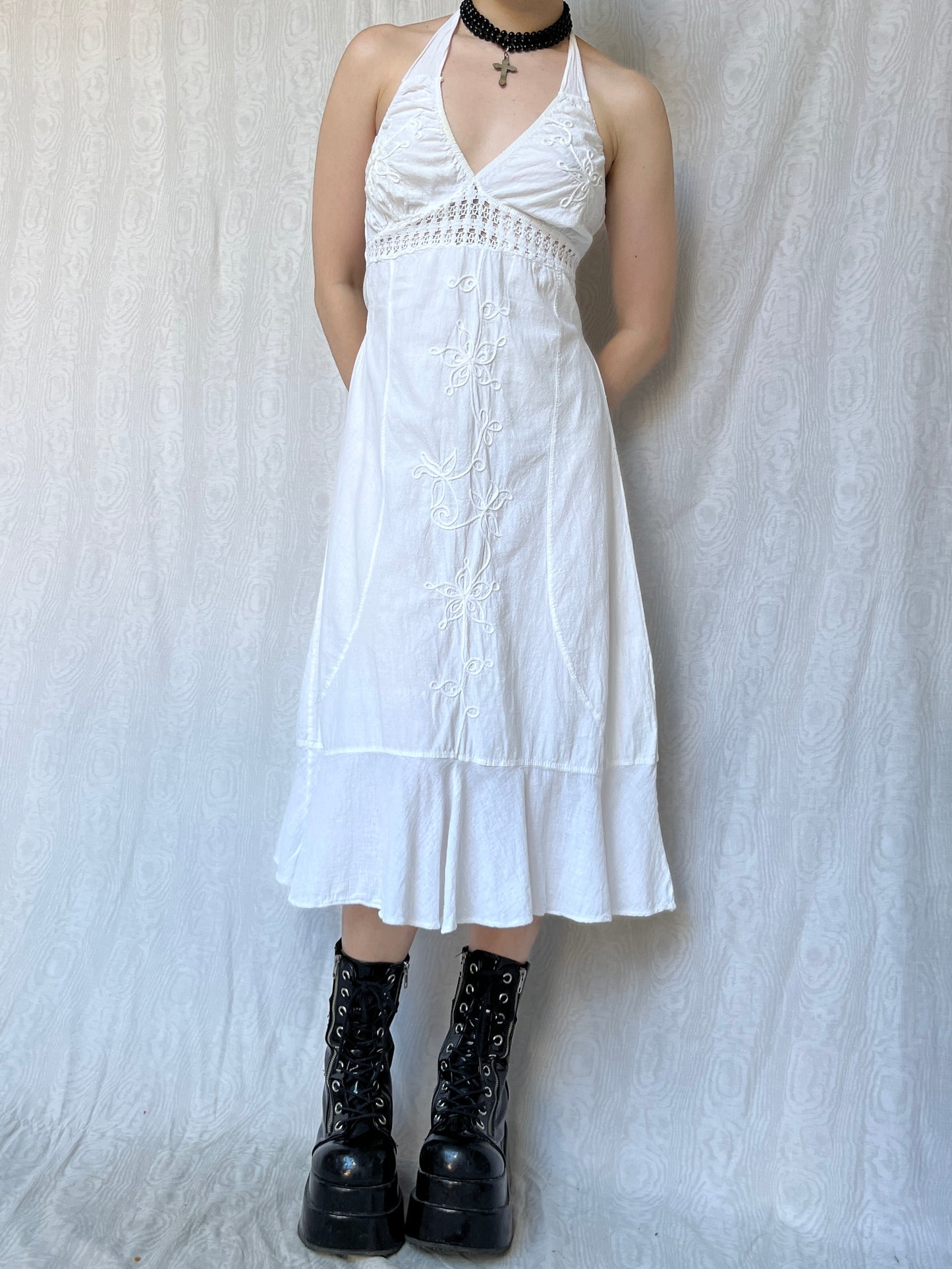 Vintage 00s Boho Fairy Midi Dress (S)