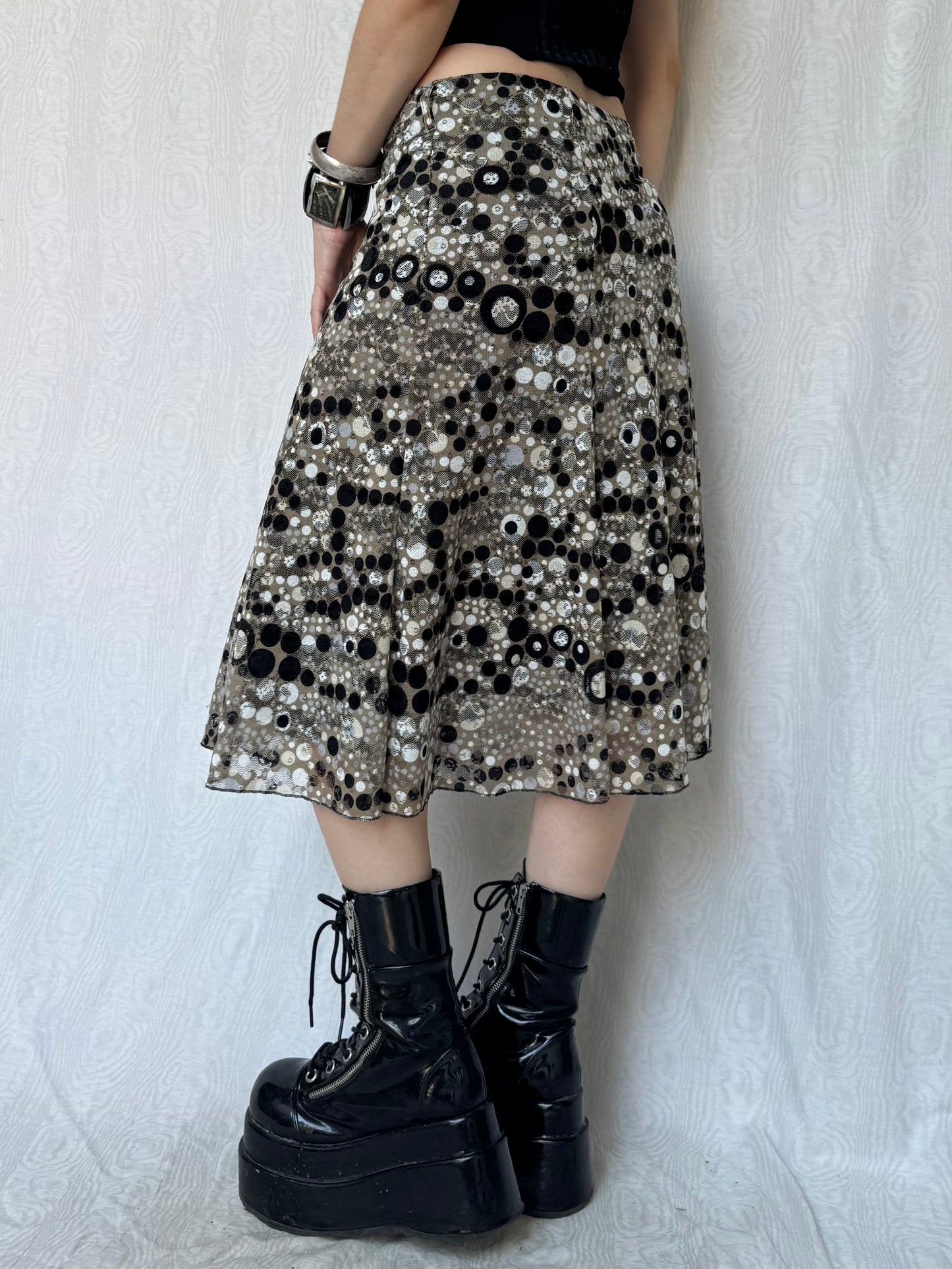Vintage 00s Eclectic Trippy Midi Skirt (S)