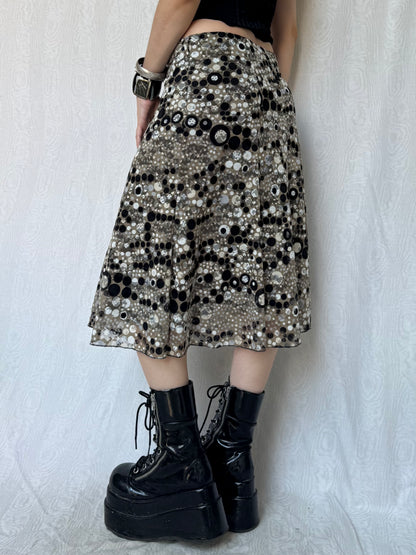 Vintage 00s Eclectic Trippy Midi Skirt (S)