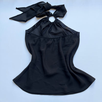 Vintage 00s Clubwear Black Halter Top (S/M)