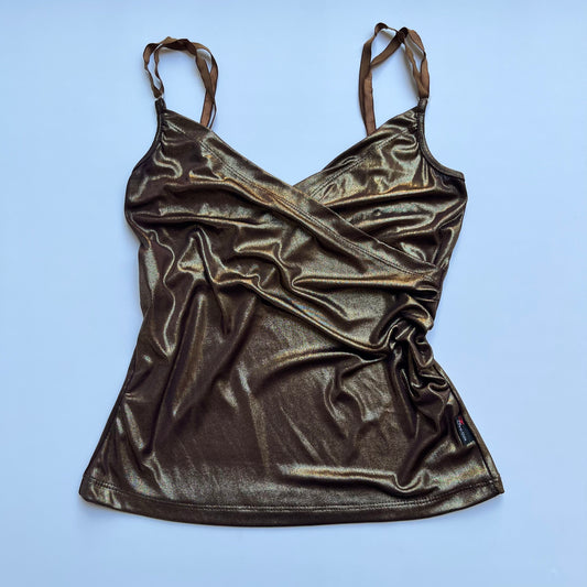 Vintage 00s Clubwear Gold Cami (S)