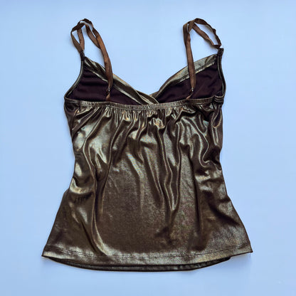 Vintage 00s Clubwear Gold Cami (S)