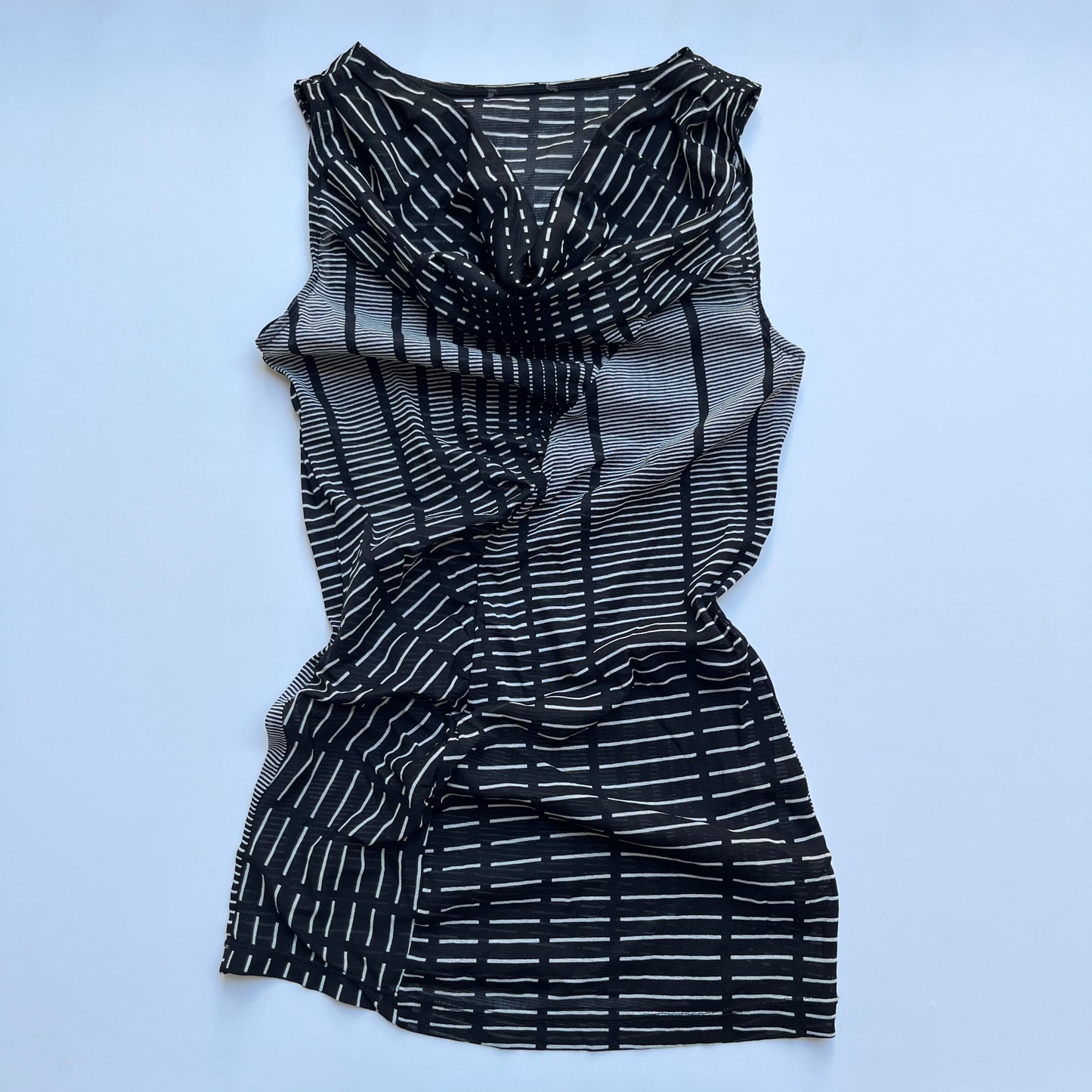 Vintage 00s Clubwear Eclectic B&W Cowl Top (XS/S)