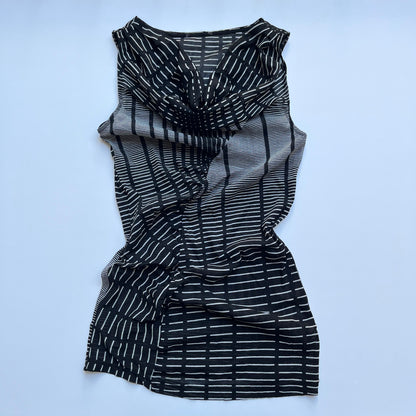 Vintage 00s Clubwear Eclectic B&W Cowl Top (XS/S)