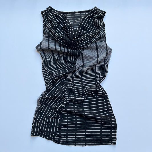Vintage 00s Clubwear Eclectic B&W Cowl Top (XS/S)