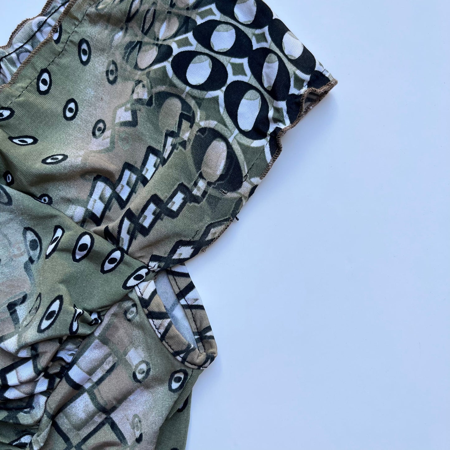 Vintage 00s Eclectic Graphic Blouse (S)