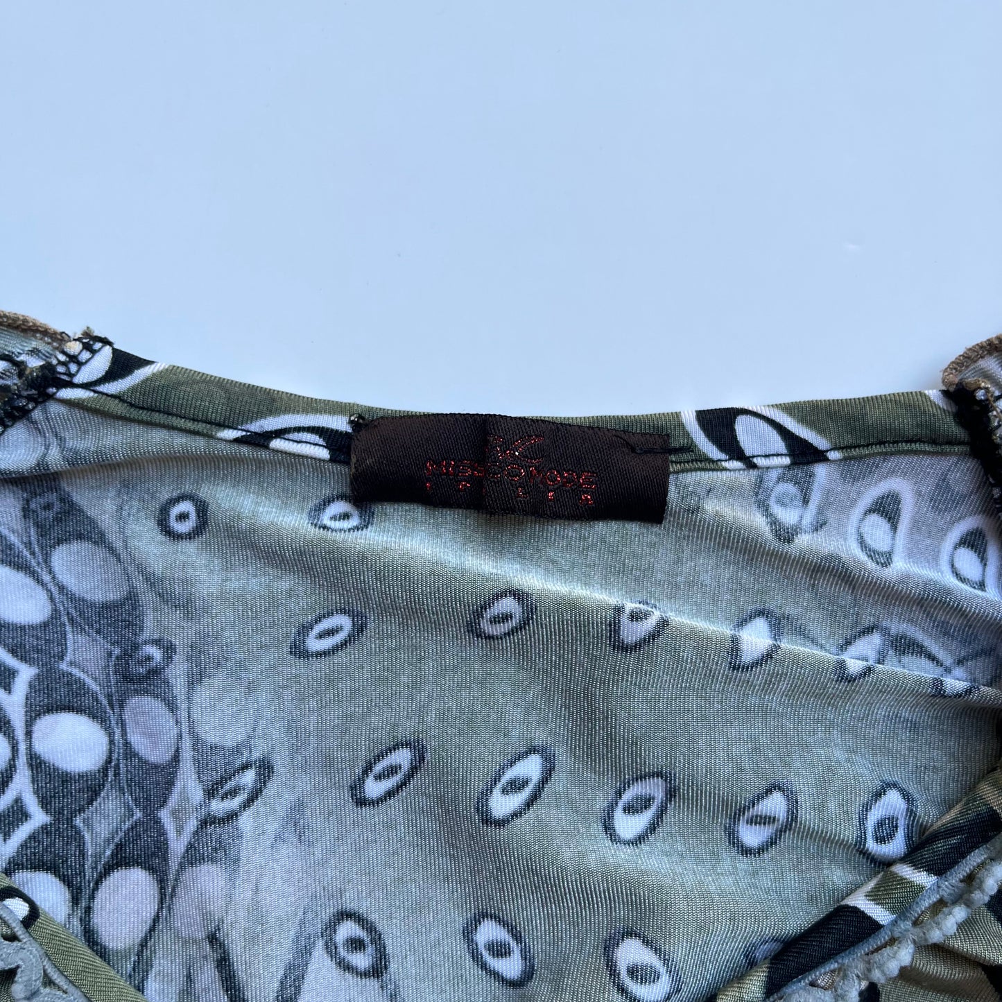 Vintage 00s Eclectic Graphic Blouse (S)