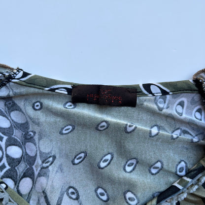 Vintage 00s Eclectic Graphic Blouse (S)