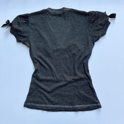 Vintage 00s Dark Coquette Striped Blouse (S)
