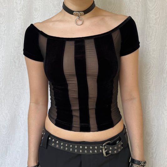 Vintage 00s Clubwear Velvet Top (S)