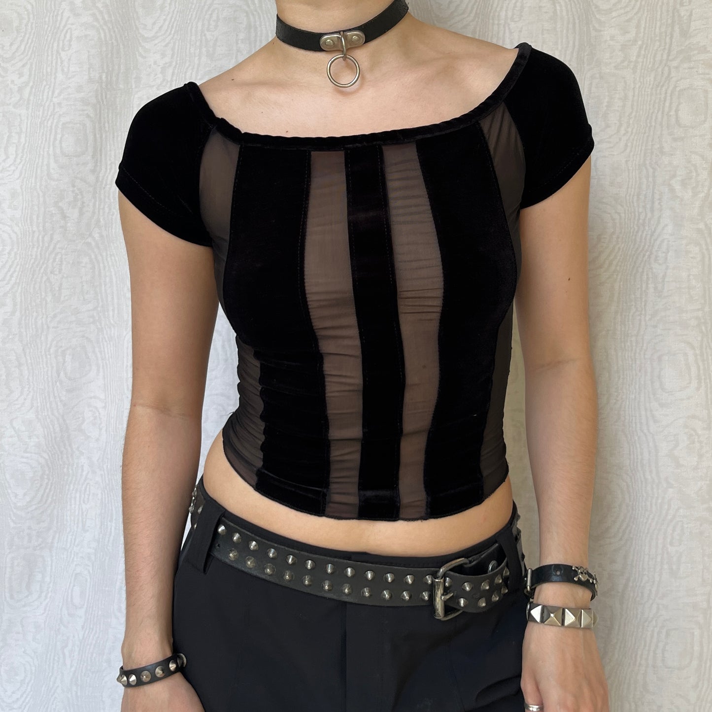 Vintage 00s Clubwear Velvet Top (S)