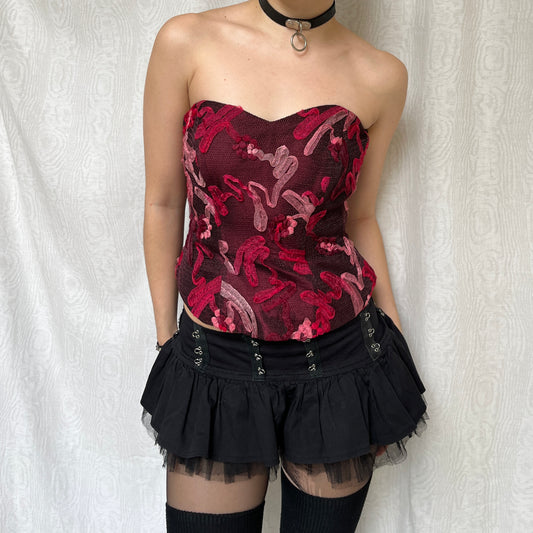 Vintage 90s Romantic Prom Corset Top (M)