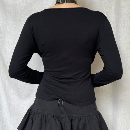 Vintage 00s Eclectic Graphic Long Sleeve Top (M/L)