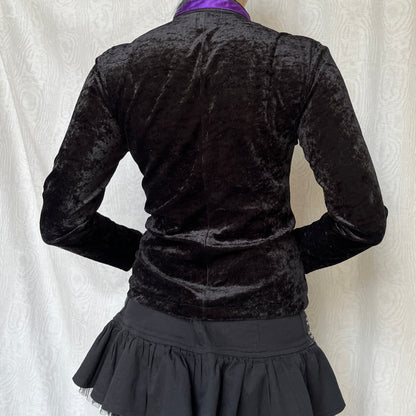 Vintage Gothic Black Velvet Top (S)