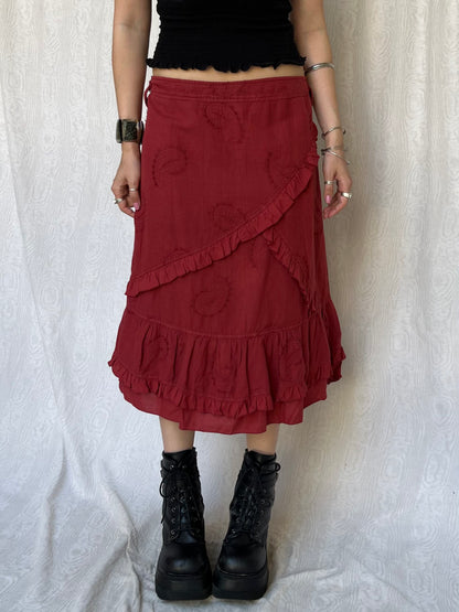 Vintage 00s Grunge Fairy Midi Skirt (M)