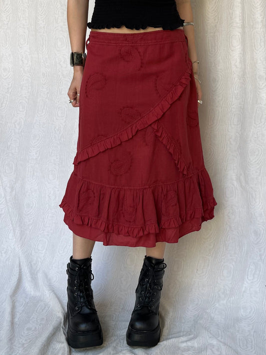 Vintage 00s Grunge Fairy Midi Skirt (M)