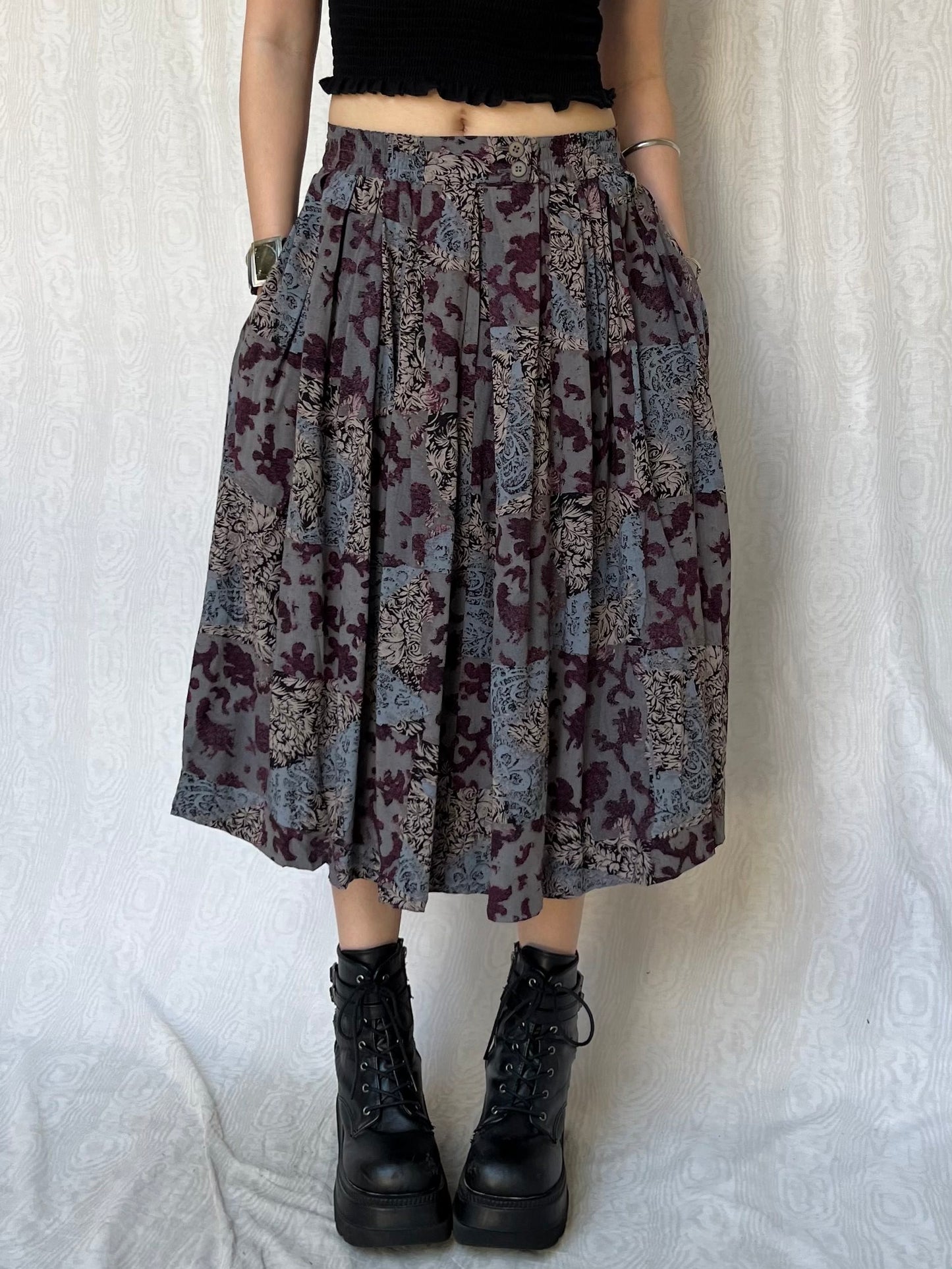 Vintage 80s Art Teacher Graphic Skirt (XS/S)