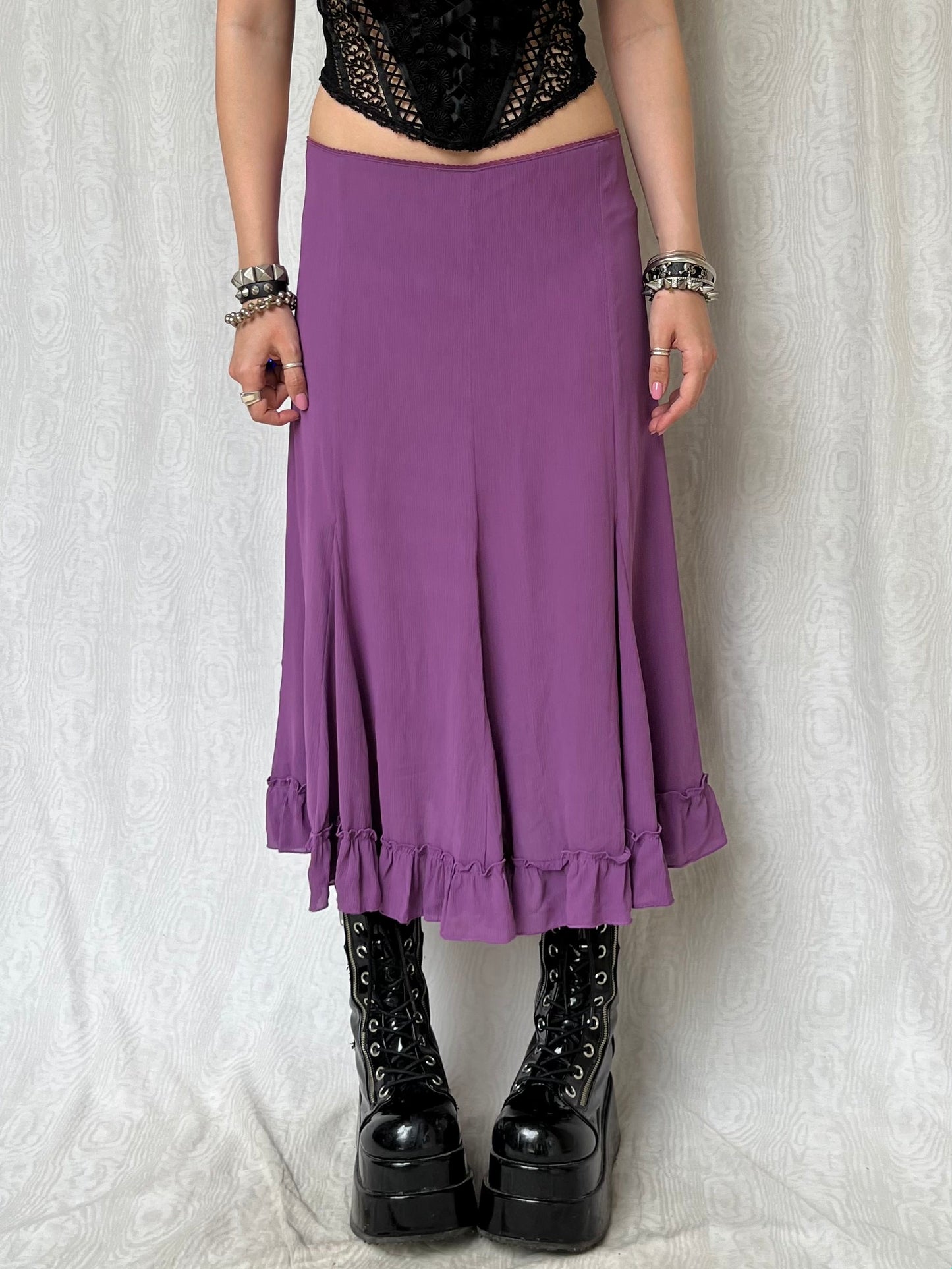 Vintage 00s Fairy Lilac Midi Skirt (XL)
