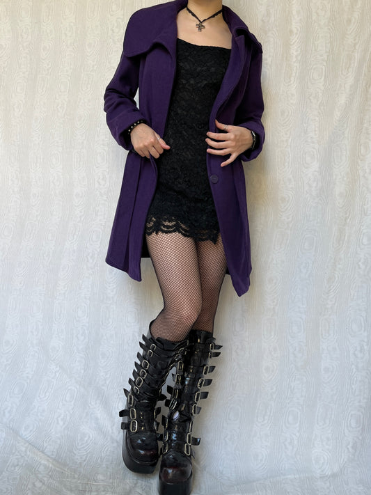 Vintage 00s Downtown Purple Coat (M)
