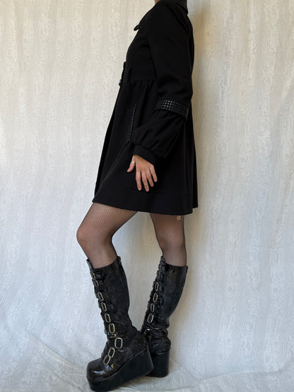 Vintage 00s Eclectic Black Coat (M/L)