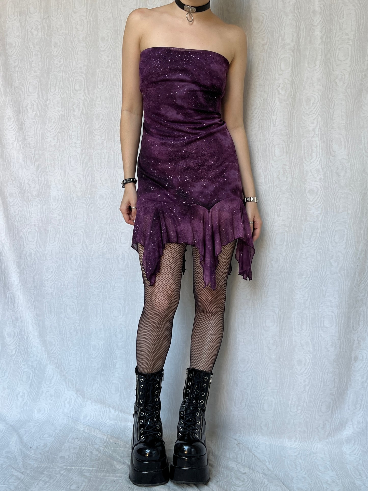 Vintage 00s Whimsigoth Purple Mini Dress (S)