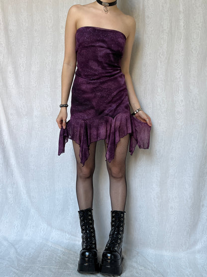 Vintage 00s Whimsigoth Purple Mini Dress (S)