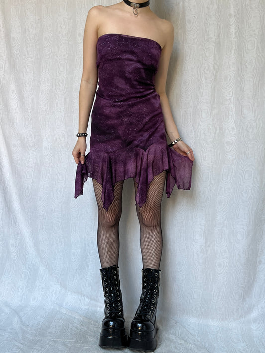 Vintage 00s Whimsigoth Purple Mini Dress (S)