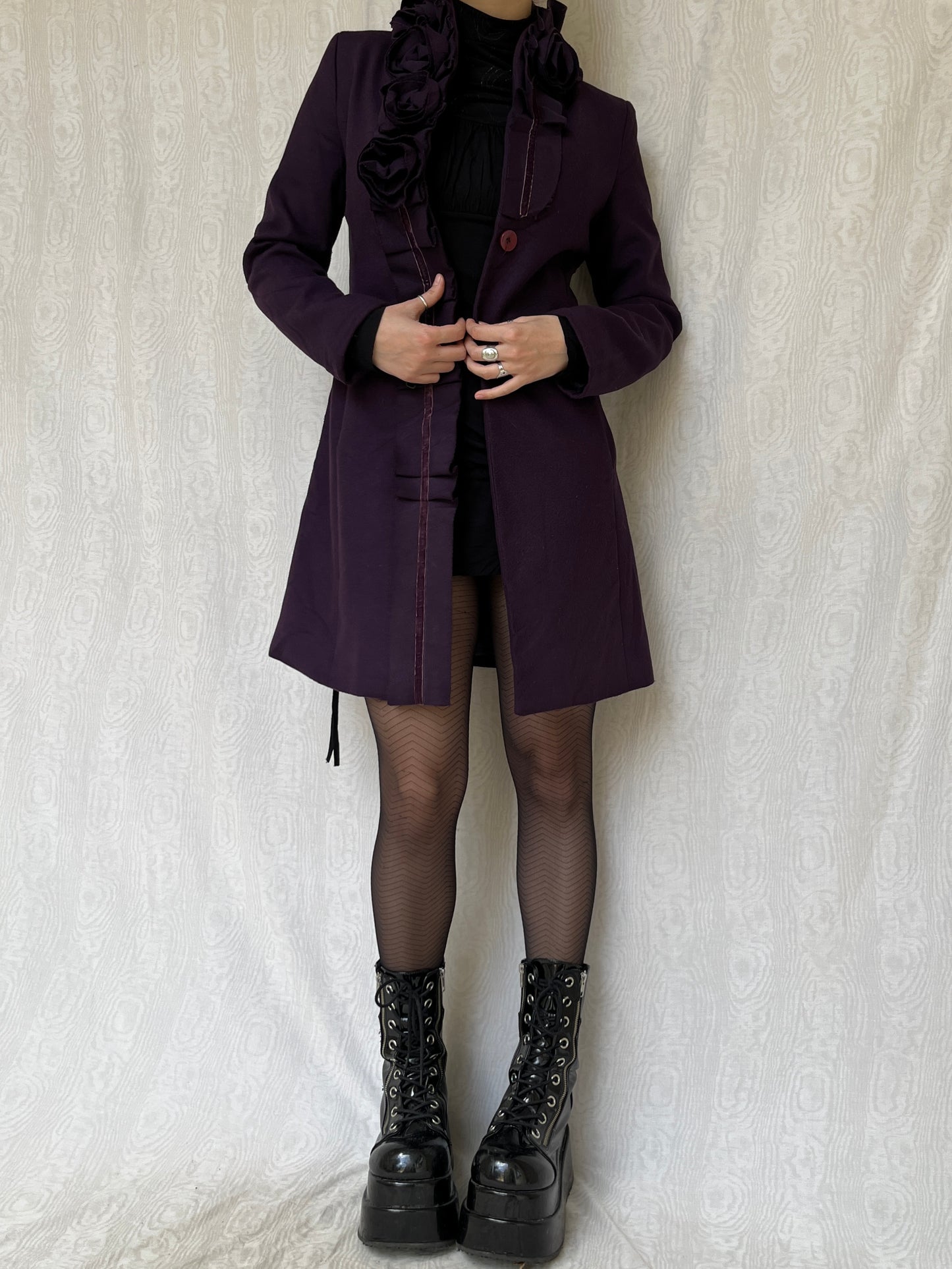 Vintage 00s Purple Wool Coat (S)