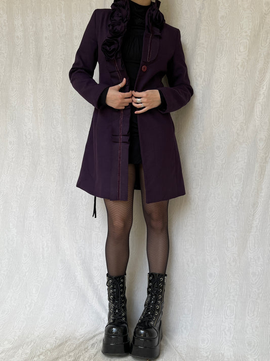 Vintage 00s Purple Wool Coat (S)
