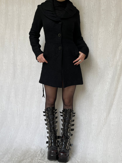 Vintage 00s Black Knit Coat (S/M)