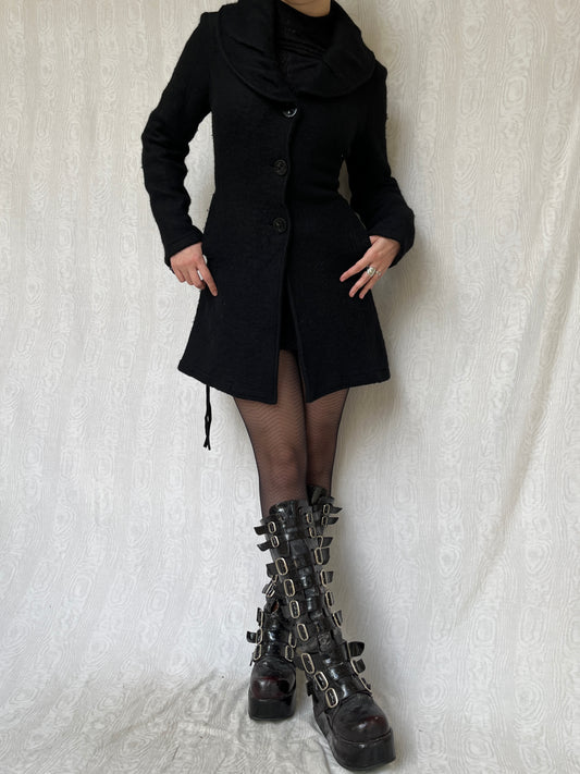 Vintage 00s Black Knit Coat (S/M)