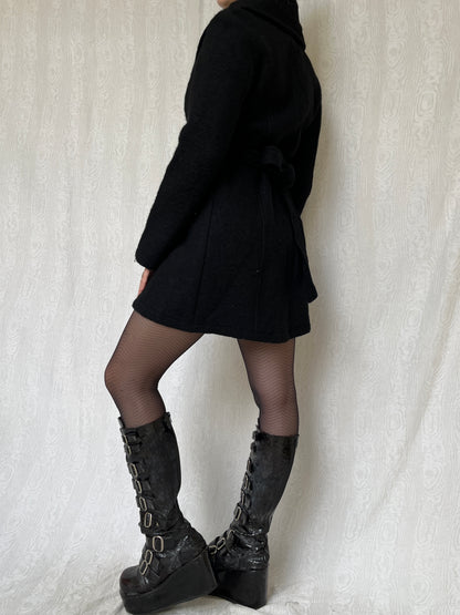 Vintage 00s Black Knit Coat (S/M)