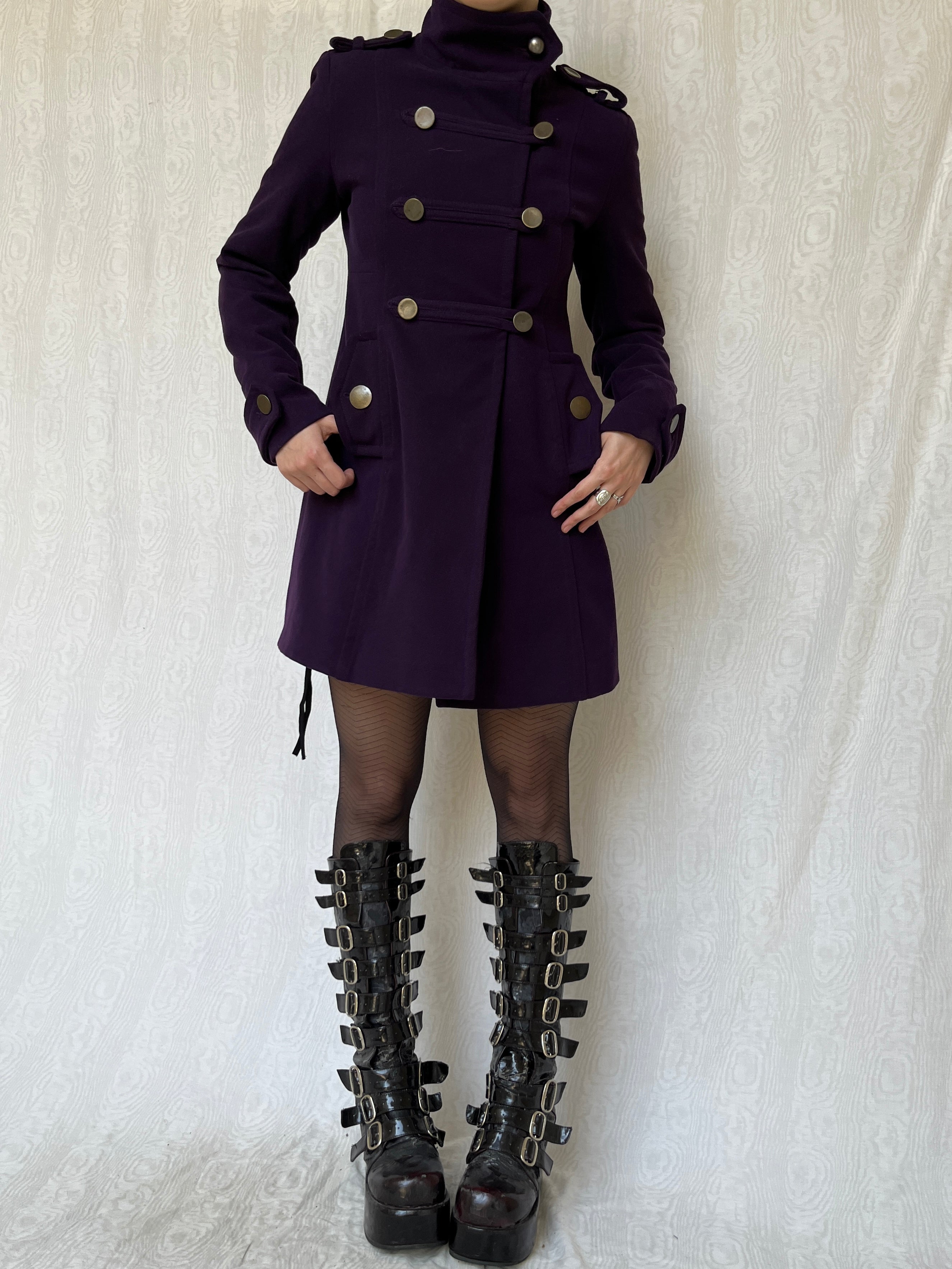 Vintage 00s Purple Wool Pea Coat (S) – Ghostie Garms
