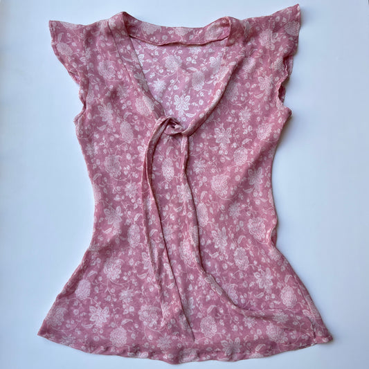 Vintage 90s Coquette Pink Blouse (S)
