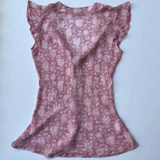 Vintage 90s Coquette Pink Blouse (S)